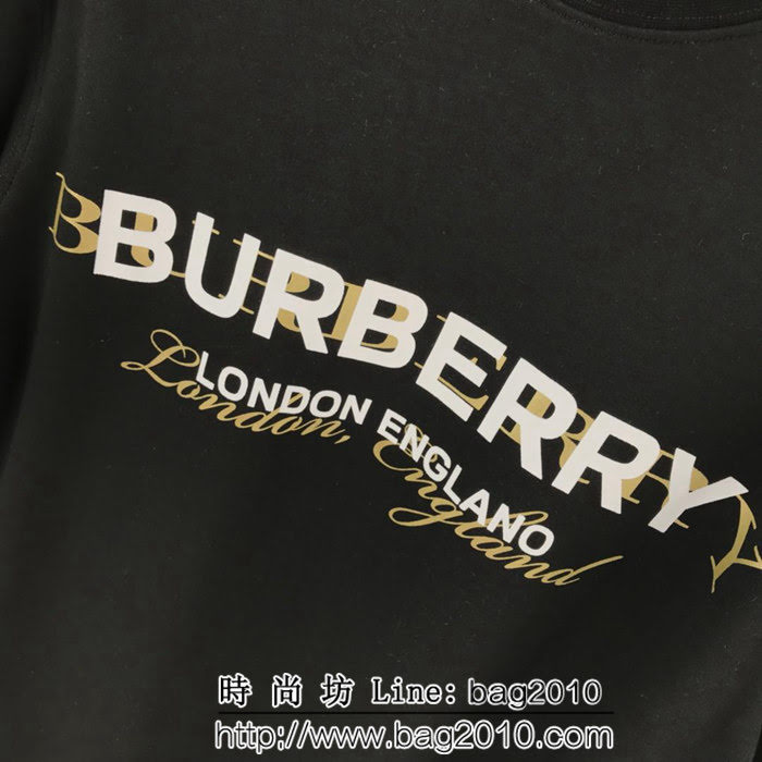 BURBERRY巴寶莉 專櫃最新限量款 雙層字母印花logo 純棉短袖 百搭情侶款 ydi1239